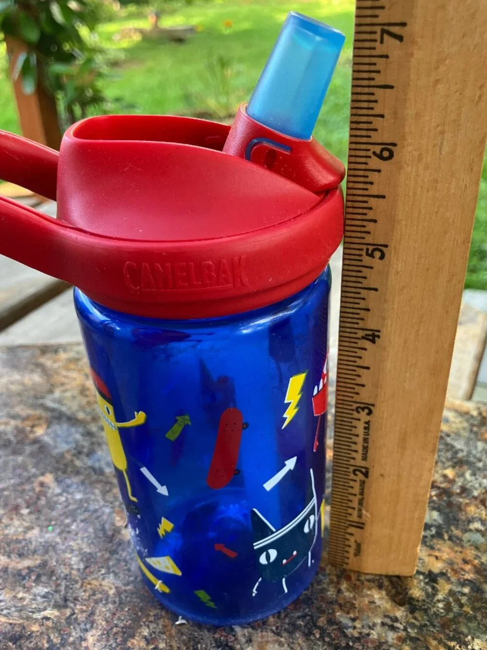 🌟 CamelBak Kids 14 oz BPA-Free Water Bottle Blue Red Flip Straw Reusable